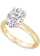 Badgley Mischka Certified Lab Grown Diamond Oval-Cut Solitaire Engagement Ring (5 ct. t.w.) in 14k Gold - White Gold