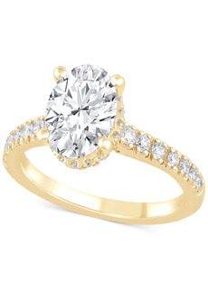Badgley Mischka Certified Lab Grown Diamond Oval Engagement Ring (2-1/2 ct. t.w.) in 14k Gold - Yellow Gold