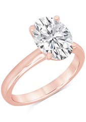 Badgley Mischka Certified Lab Grown Diamond Oval Solitaire Engagement Ring (4 ct. t.w.) in 14k Gold - Rose Gold