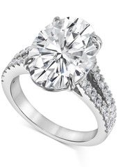 Badgley Mischka Certified Lab Grown Diamond Oval Solitaire Plus Engagement Ring (7-1/2 ct. t.w.) in 14k Gold - Rose Gold