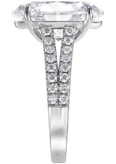 Badgley Mischka Certified Lab Grown Diamond Oval Solitaire Plus Engagement Ring (7-1/2 ct. t.w.) in 14k Gold - Rose Gold