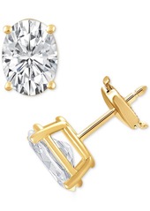 Badgley Mischka Certified Lab Grown Diamond Oval Stud Earrings (4 ct. t.w.) in 14k Gold - White Gold