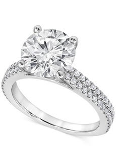 Badgley Mischka Certified Lab Grown Diamond Pave Set Engagement Ring (3-7/8 ct. t.w.) in 14k White Gold - White Gold