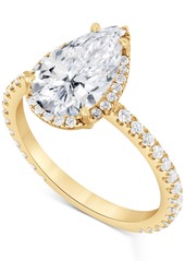 Badgley Mischka Certified Lab Grown Diamond Pear-Cut Halo Engagement Ring (2-1/2 ct. t.w.) in 14k Gold - Rose Gold