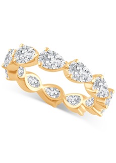 Badgley Mischka Certified Lab Grown Diamond Pear Eternity Band (4 ct. t.w.) in 14k Gold - Yellow Gold