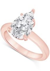 Badgley Mischka Certified Lab Grown Diamond Pear Solitaire Engagement Ring (4 ct. t.w.) in 14k Gold - Rose Gold
