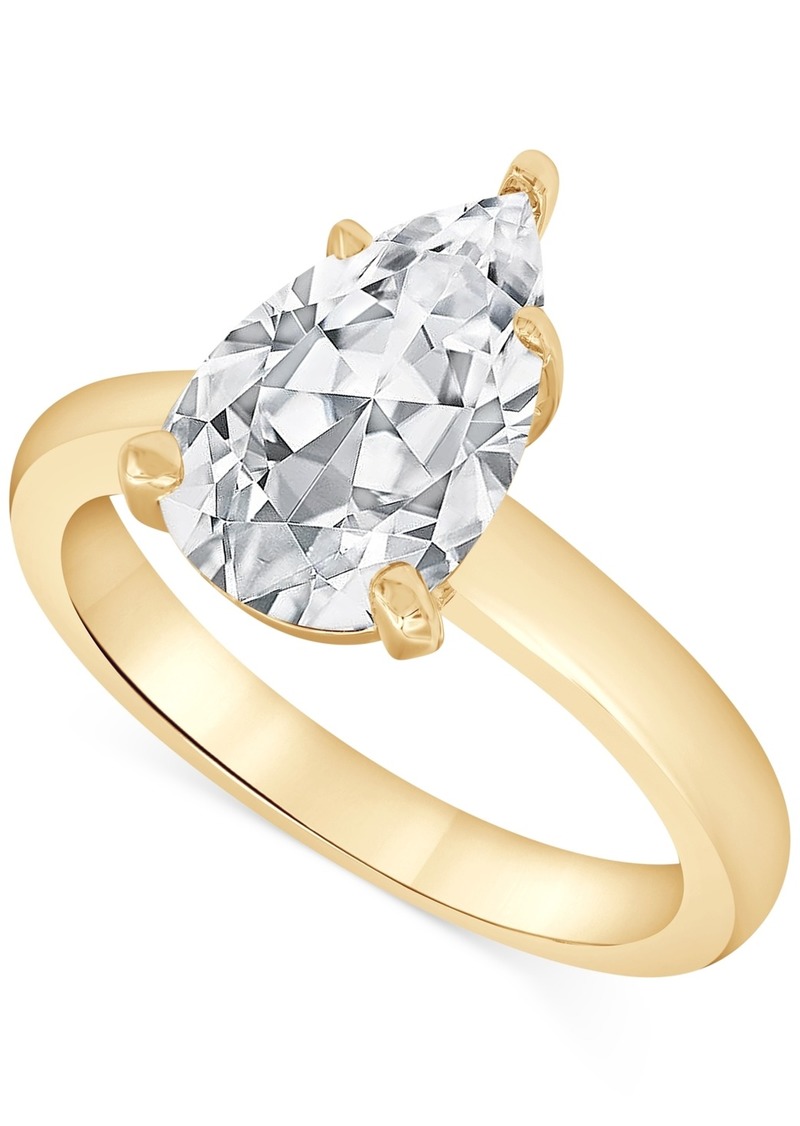 Badgley Mischka Certified Lab Grown Diamond Pear Solitaire Engagement Ring (4 ct. t.w.) in 14k Gold - Yellow Gold