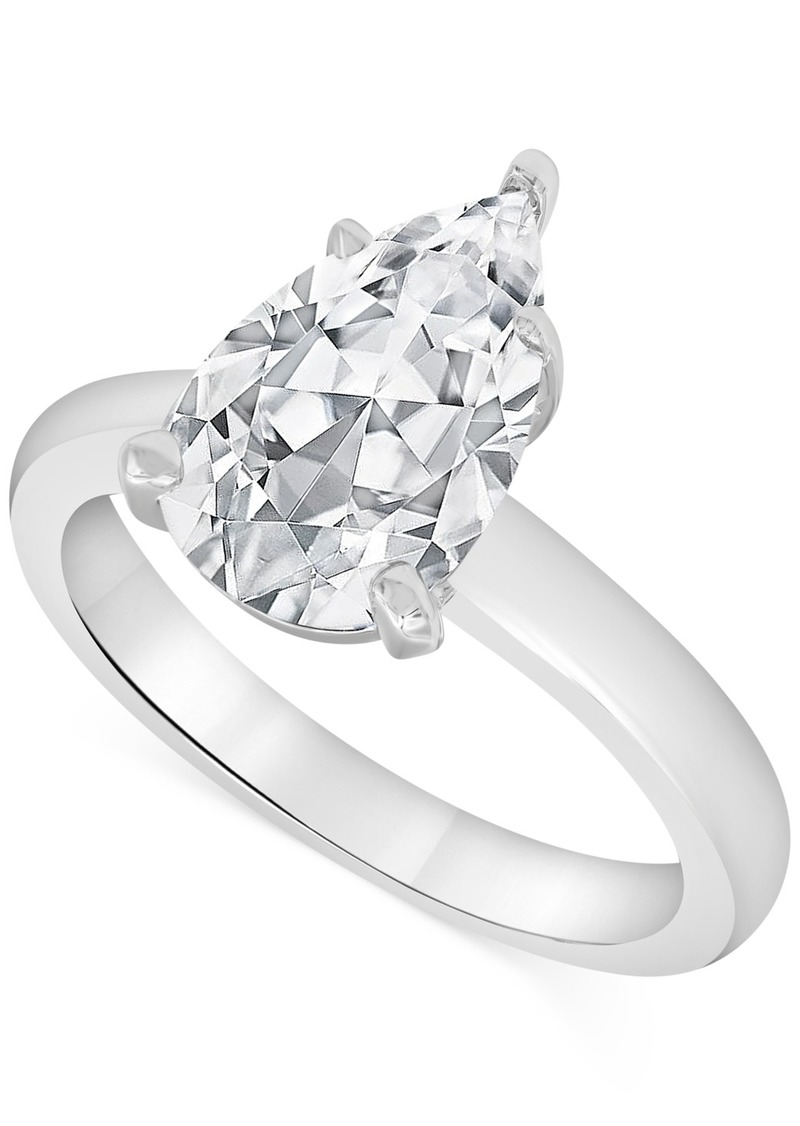 Badgley Mischka Certified Lab Grown Diamond Pear Solitaire Engagement Ring (4 ct. t.w.) in 14k Gold - White Gold
