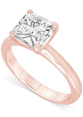 Badgley Mischka Certified Lab Grown Diamond Princess-Cut Solitaire Engagement Ring (4 ct. t.w.) in 14k Gold - Rose Gold