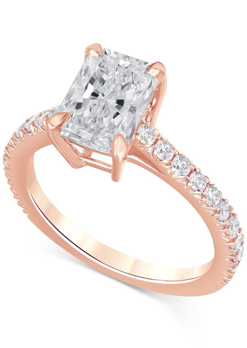 Badgley Mischka Certified Lab-Grown Diamond Radiant-Cut Engagement Ring (2-1/2 ct. t.w.) in 14k Gold - Rose Gold