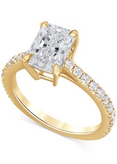 Badgley Mischka Certified Lab-Grown Diamond Radiant-Cut Engagement Ring (2-1/2 ct. t.w.) in 14k Gold - Rose Gold