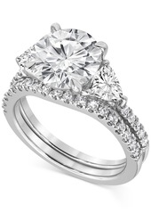 Badgley Mischka Certified Lab Grown Diamond Round Three Stone Bridal Set (4-1/4 ct. t.w.) in 14k Gold - Rose Gold