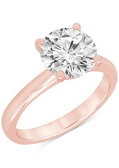 Badgley Mischka Certified Lab Grown Diamond Solitaire Engagement Ring (4 ct. t.w.) in 14k Gold - Rose Gold