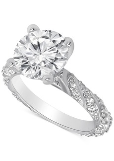 Badgley Mischka Certified Lab Grown Diamond Solitaire Twist Engagement Ring (3-1/2 ct. t.w.) in 14k Gold - White Gold