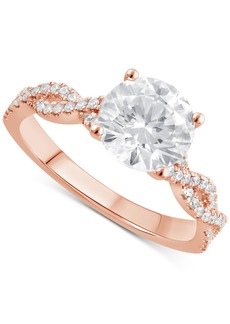Badgley Mischka Certified Lab Grown Diamond Twist Engagement Ring (2 ct. t.w.) in 14k Gold - Rose Gold