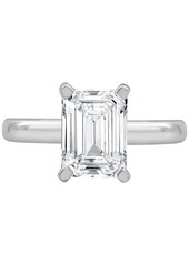 Badgley Mischka Certified Lab Grown Emerald-Cut Solitaire Engagement Ring (3 ct. t.w.) in 14k Gold - Yellow Gold