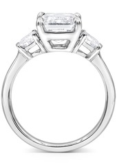 Badgley Mischka Certified Lab Grown Emerald Diamond Three Stone Engagement Ring (4-5/8 ct. t.w.) in 14k Gold - Yellow Gold