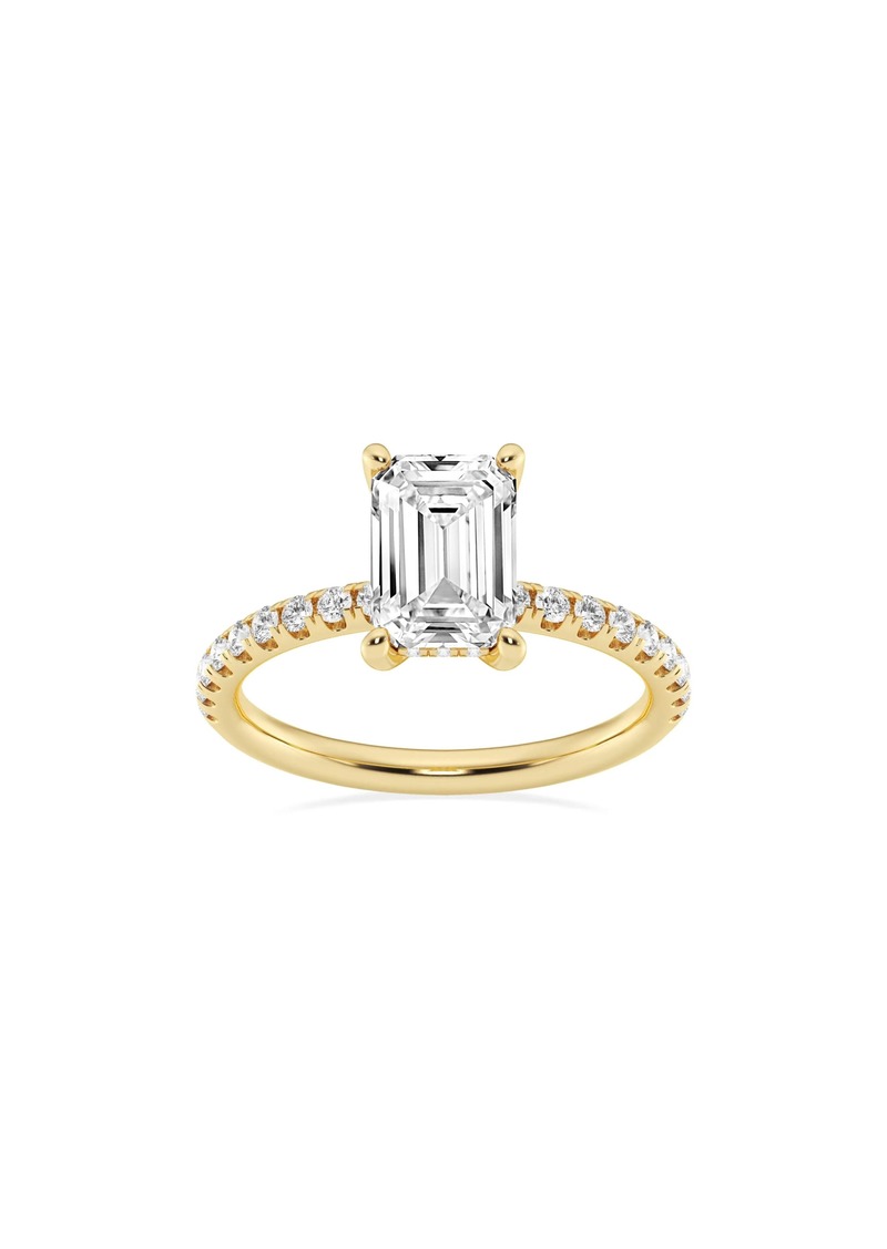 Badgley Mischka Collection 14K Gold Emerald Cut Lab Created Diamond Ring - 2.20ct. in Yellow at Nordstrom Rack
