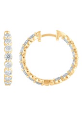 Badgley Mischka Collection 14K Gold Round Cut Lab-Created Diamond Hoop Earrings - 2.0ct in Rose Gold at Nordstrom Rack