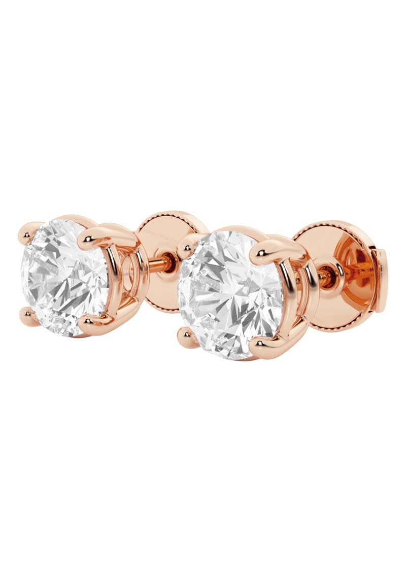 Badgley Mischka Collection Round Cut Lab Created Diamond Stud Earrings - 0.5ctw in Rose Gold at Nordstrom Rack