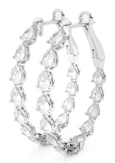 Badgley Mischka Collection 14K White Gold Pear Cut Diamond Hoop Earrings - 3.15ct. at Nordstrom Rack