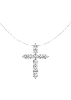 Badgley Mischka Collection 14K White Gold Lab Grown Diamond Cross Pendant Necklace at Nordstrom Rack