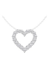 Badgley Mischka Collection 14K White Gold Lab Grown Diamond Heart Pendant Necklace at Nordstrom Rack