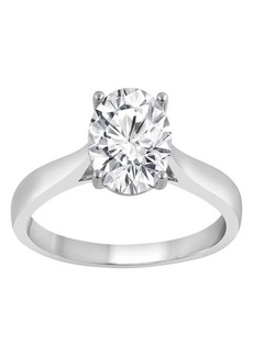 Badgley Mischka Collection 14K White Gold Lab Grown Oval Solitaire Diamond Ring