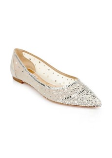 Badgley Mischka Collection Babette Pointed Toe Flat in Ivory at Nordstrom