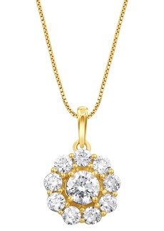 Badgley Mischka Collection Badgley Mischka 14K Gold Lab-Grown Round Diamond Cluster Necklace - 1.00 ctw in Yellow at Nordstrom Rack
