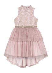 Badgley Mischka Collection Embroidered Tulle Dress (Big Girl)