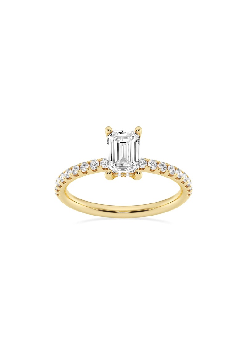 Badgley Mischka Collection Emerald Cut Lab Created Diamond Ring - 1.3 ctw. in Gold at Nordstrom Rack