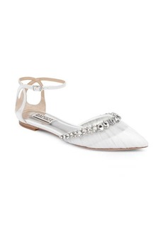 Badgley Mischka Collection Evelynn Ankle Strap Pointed Toe Flat