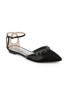 Badgley Mischka Collection Evelynn Ankle Strap Pointed Toe Flat