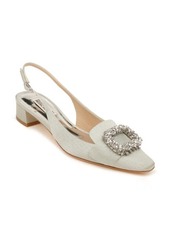Badgley Mischka Collection Gabrielle Slingback Pump in Silver Fabric at Nordstrom