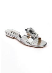 Badgley Mischka Collection Josette Slide Sandal in Silver Leather at Nordstrom