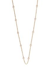 Badgley Mischka Collection Lab Created Diamond Station Chain Necklace - 1.0ctw in Yellow at Nordstrom Rack