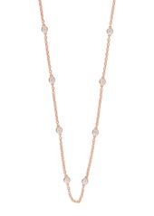 Badgley Mischka Collection 14K Gold Round Cut Lab-Created Diamond Station Chain Necklace - 1.4ct in Pink at Nordstrom Rack