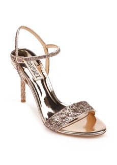 Badgley Mischka Collection Olympia Embellished Sandal in Rose Gold Glitter at Nordstrom Rack