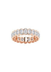 Badgley Mischka Collection Oval Lab Created Diamond Half Bezel Eternity Band Ring - 3ct. in Pink at Nordstrom Rack