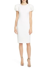 Badgley Mischka Collection Rose Sleeve Cocktail Dress