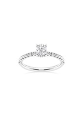 Badgley Mischka Collection Oval Cut Lab Created Diamond Pavé Ring - 7/8 ctw. in Platinum at Nordstrom Rack