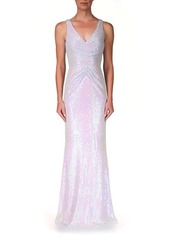 Badgley Mischka Collection Sequin Body-Con Gown