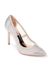 Badgley Mischka Collection Weslee Pointed Toe Pump in Ivory Satin at Nordstrom