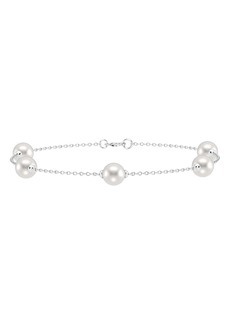 Badgley Mischka Collection White Gold 6-6.5mm Cultured Freshwater Pearl Bracelet at Nordstrom Rack