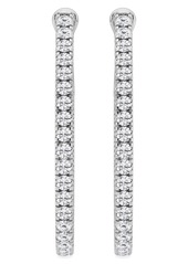 Badgley Mischka Collection White Gold Lab Created Diamond Hoop Earrings - 2.00 ctw at Nordstrom Rack