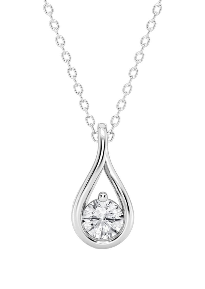 Badgley Mischka Collection White Gold Lab Created Diamond Pendant Necklace - 0.50 ctw at Nordstrom Rack