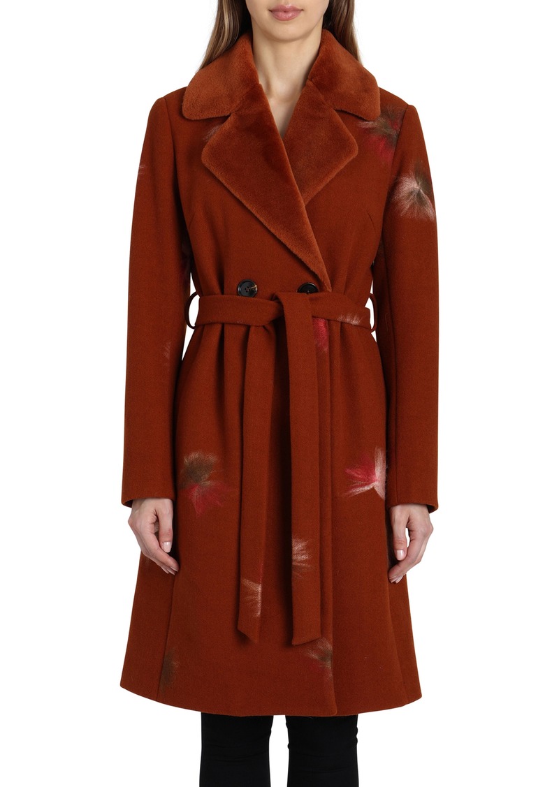 badgley mischka wool wrap coat