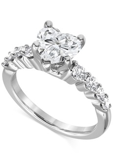Badgley Mischka Certified Lab Grown Diamond Heart Engagement Ring (2 ct. t.w.) in 14k Gold - White Gold