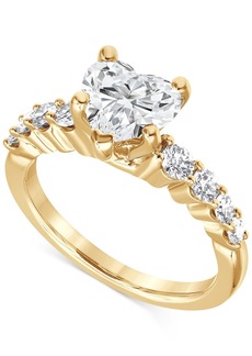 Badgley Mischka Certified Lab Grown Diamond Heart Engagement Ring (2 ct. t.w.) in 14k Gold - Yellow Gold